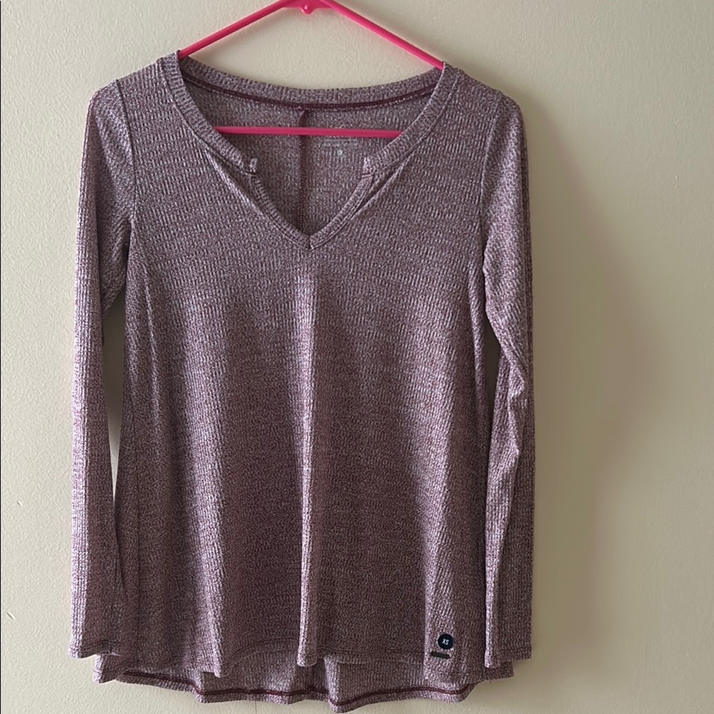 Hollister V-Neck Long Sleeve Top - Purple
